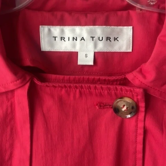 Trina Turk jacket red size Small stunning double breasted statement